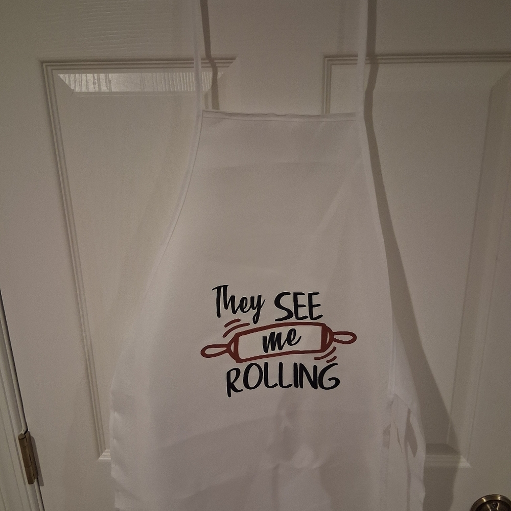 White Apron They See Me Rolling